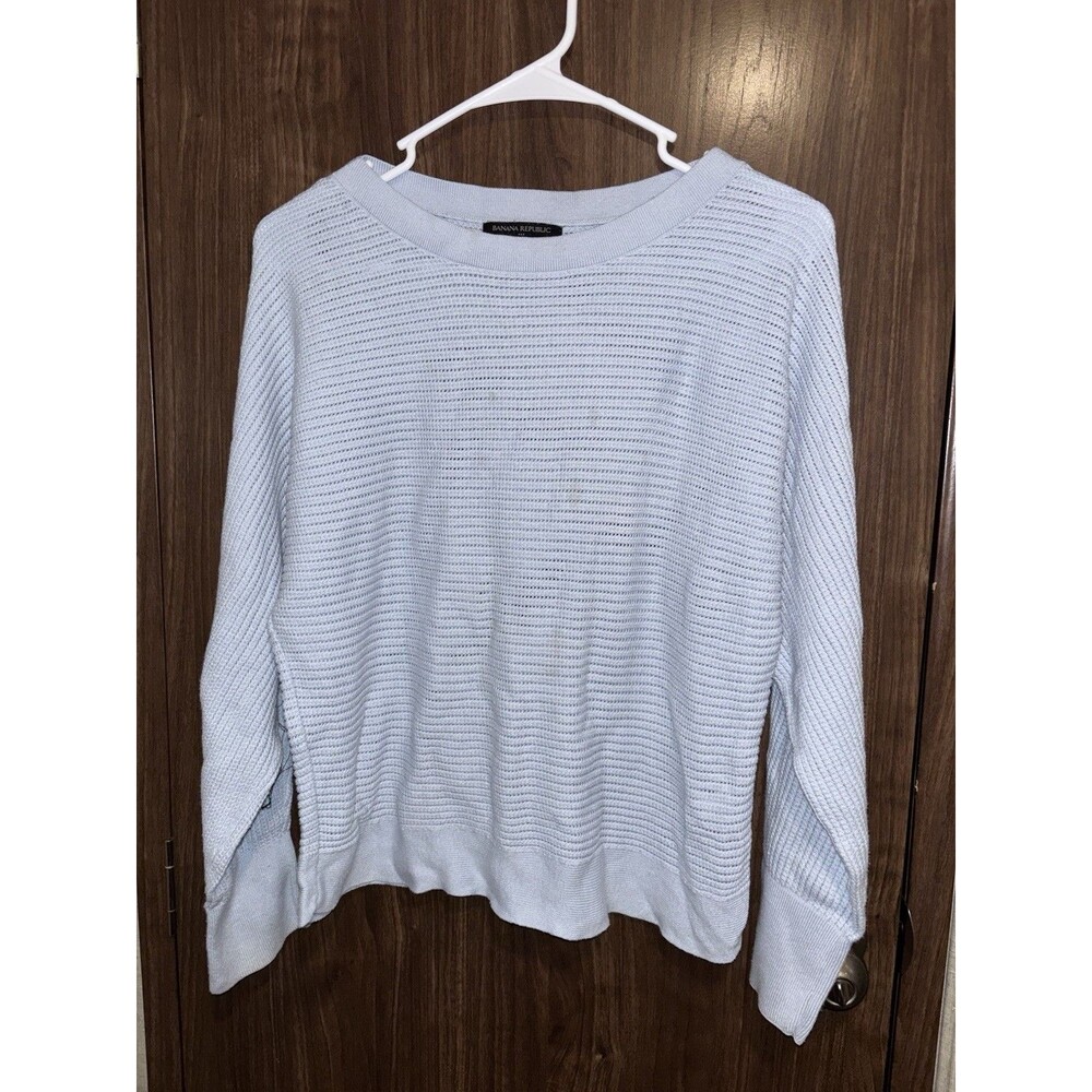 Banana Republic Women's Knit Light Blue Pullover Sweater Size L